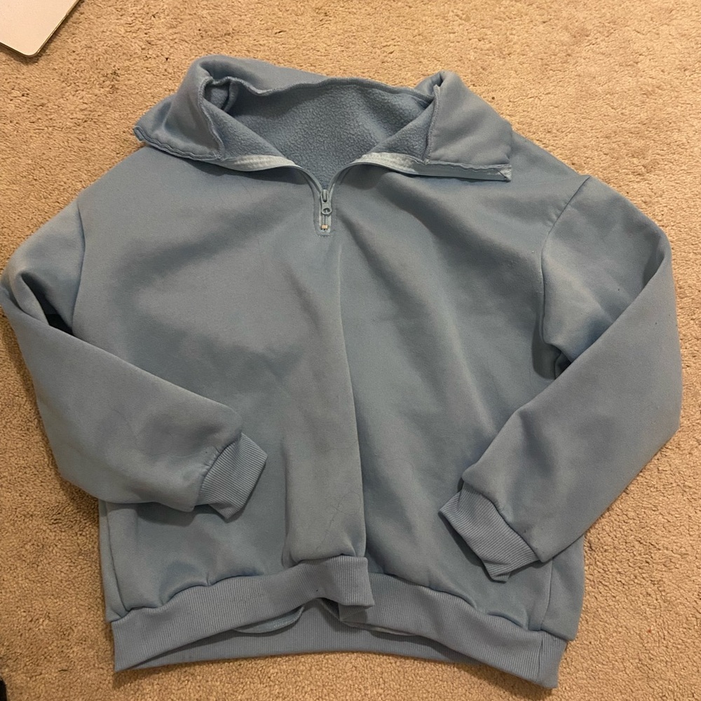 Baby blue 3/4 zip pullover